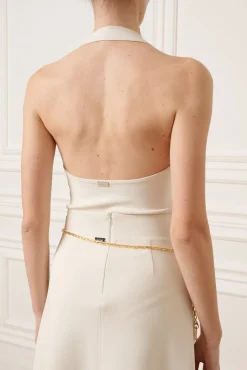 Rea Viscose Jersey Midi Skirt In Off-White