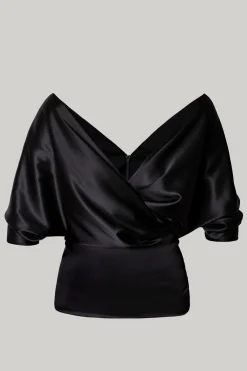 Reese Silk Top In Black