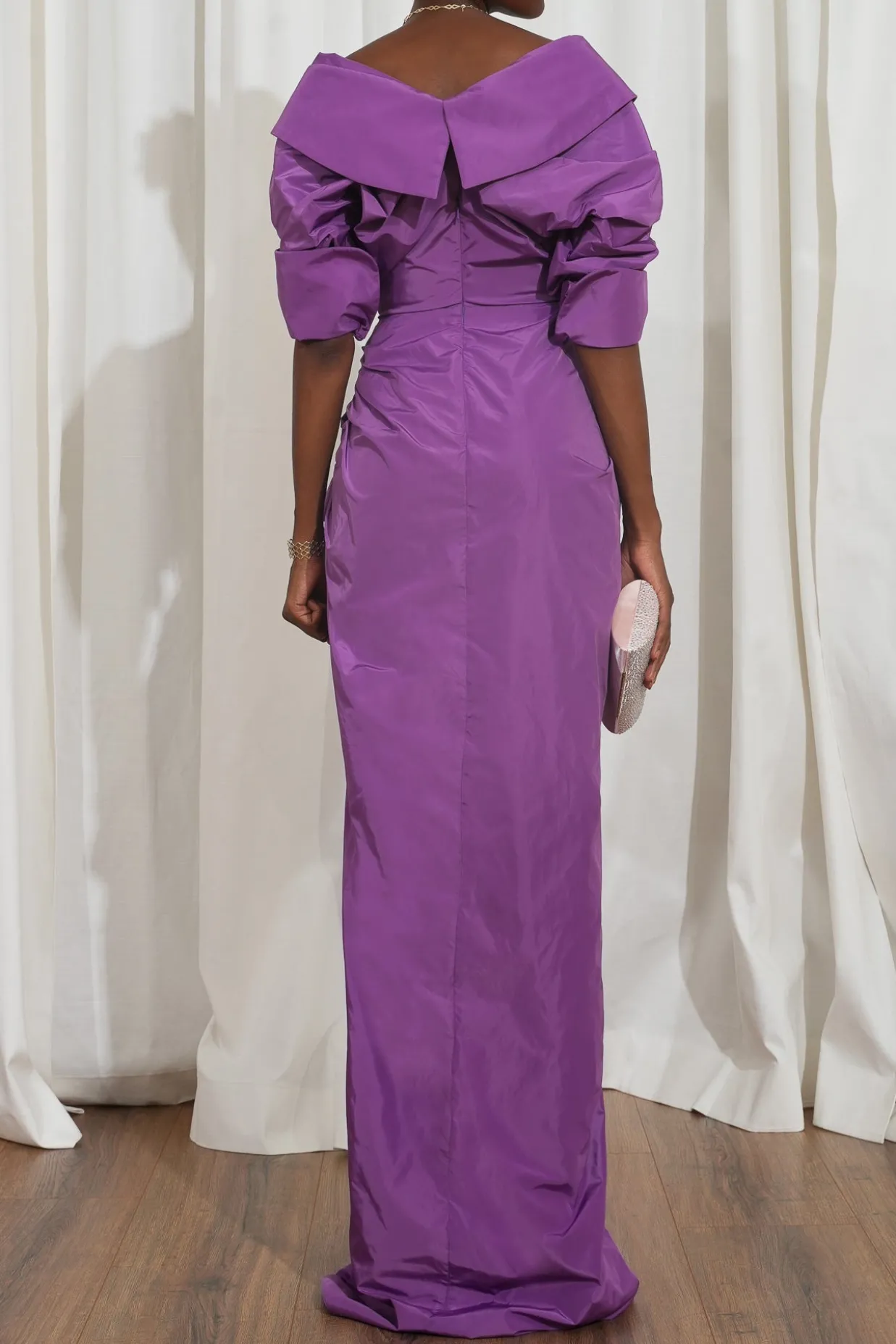 Sabina Lavender Taffeta Long Dress
