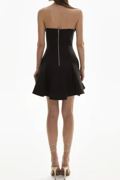 Salma Mini Crepe Dress In Black