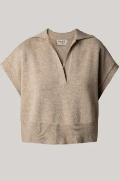 Shiya V-Neck Cashmere Sweater Vest In Sesame