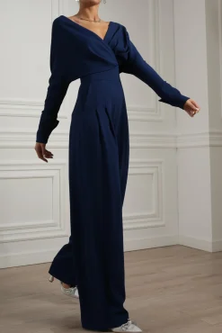 Sofia Midnight Blue Crepe Jumpsuit