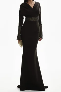Sofia Sprinkles Embroidery Crepe Dress
