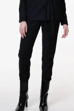 Structured Conic Wool Pants in Black