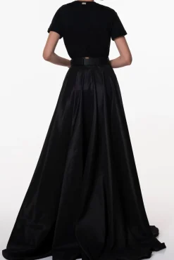 Taffeta Long Skirt In Black