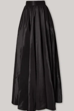 Taffeta Long Skirt In Black