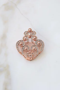 The Crown Brooch - Rose-Gold With Pearls