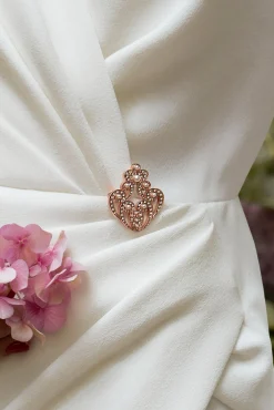The Crown Brooch - Rose-Gold With Pearls