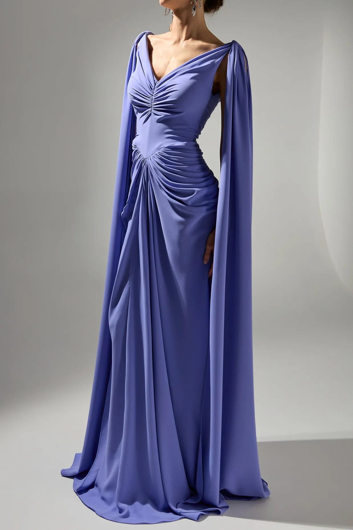 Valeria Cape-Dress In Purple-Blue