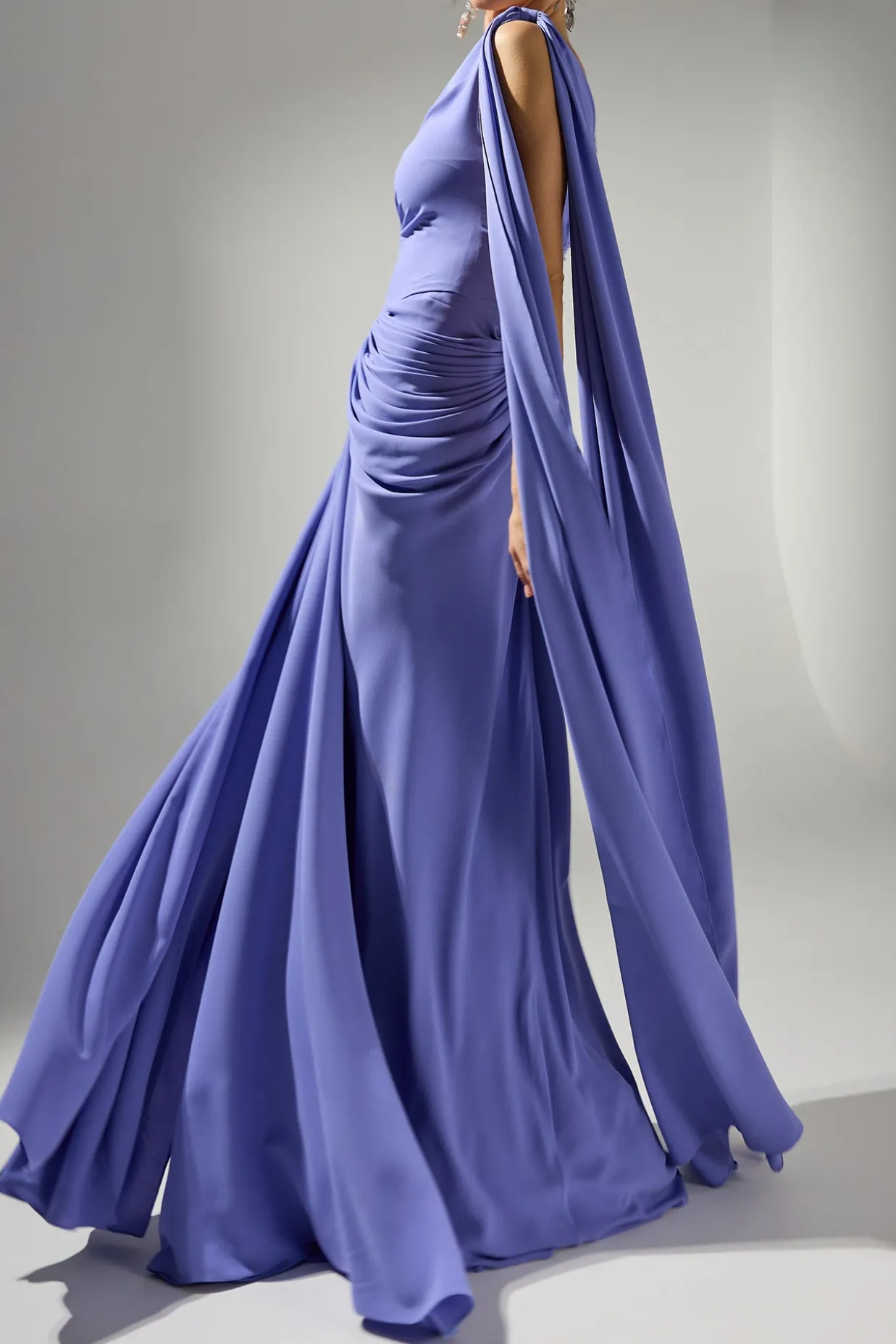 Valeria Cape-Dress In Purple-Blue
