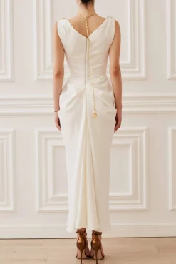 Valeria Midi Dress In Off-White