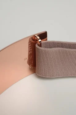 Xenis Front Metal Belt In Rose Gold-Plated