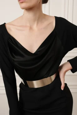 Xenis Front Metal Belt In Silver-tone