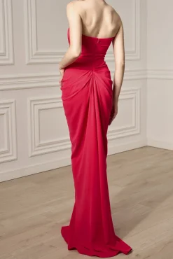 Yuno Long Dress In Raspberry