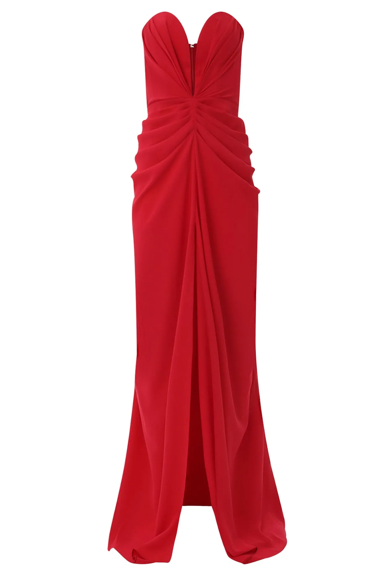 Yuno Long Dress In Ruby-Red