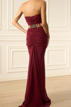 Zaira Long Dress In Burgundy