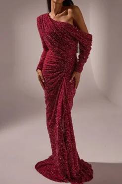 Zeina Dress In Sour-Cherry